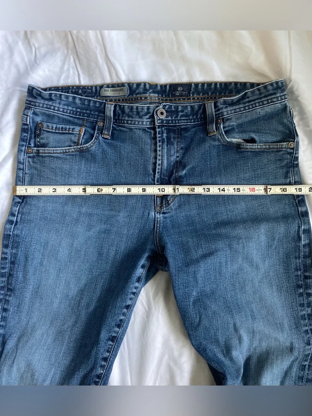 AG Adriano Goldschmied  The Graduate Jeans Made in USA 36X34 South Gate, CA.2016